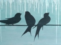 Seven Swallows, 2014, 12"x36"