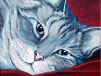 Gravy 2 (Gray Tabby Cat), 12"x12"