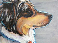 Alex (Border Collie), 10"x10".