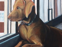 Morgan at the Window (Labrador Retriever), 24"x18"