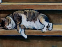 Stepcats (3 Tabby Cats), 24x12