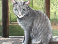 Leo (Gray Tabby Cat), 11"x14"
