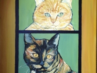 Tygra and Meowser (Tabby and TortoiseshellCat), 20x16