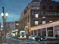 Winter Twilight in the Pearl (Portland, OR), 2018, 36"x60"