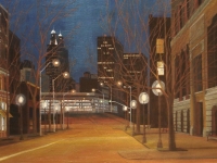 Delaware Street at Dusk, (24x36)